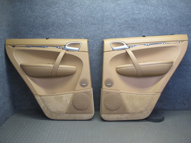 2008 PORSCHE CAYENNE 957 REAR DOOR INTERIOR TRIM PANEL SAND BEIGE SET OF 2