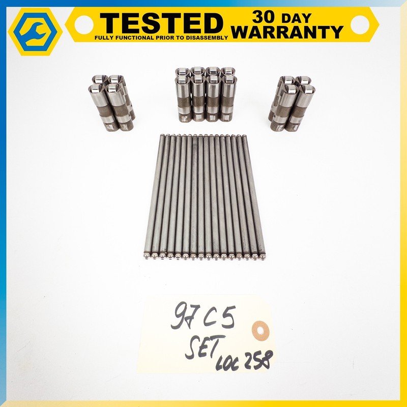 97-04 CHEVROLET CORVETTE C5 5.7L LS1 ENGINE VALVE PUSH RODS VALVE LIFTER SET OEM