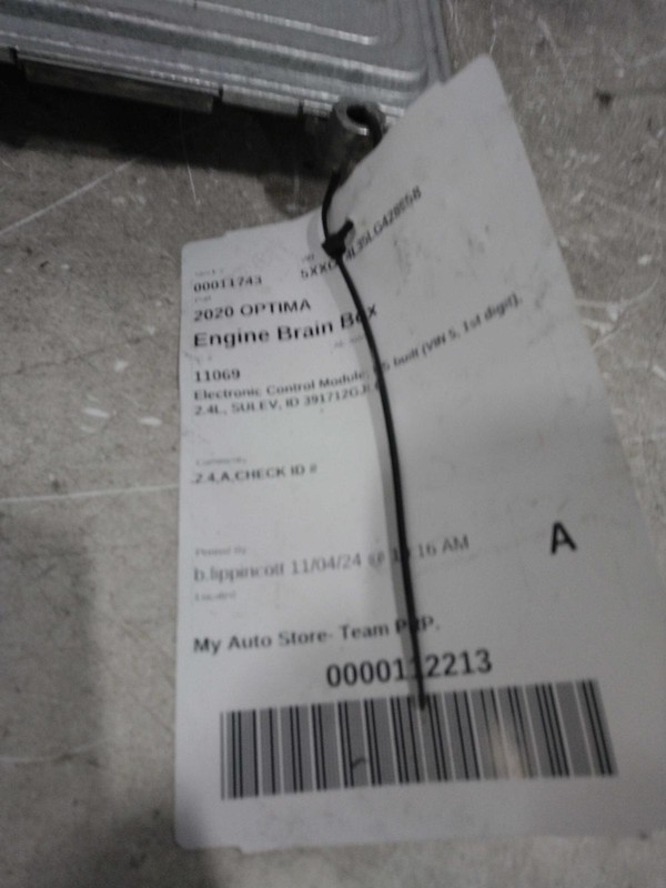 2020 KIA Optima Engine Control Module ECM OEM 391712GJL6 Red 42K Miles
