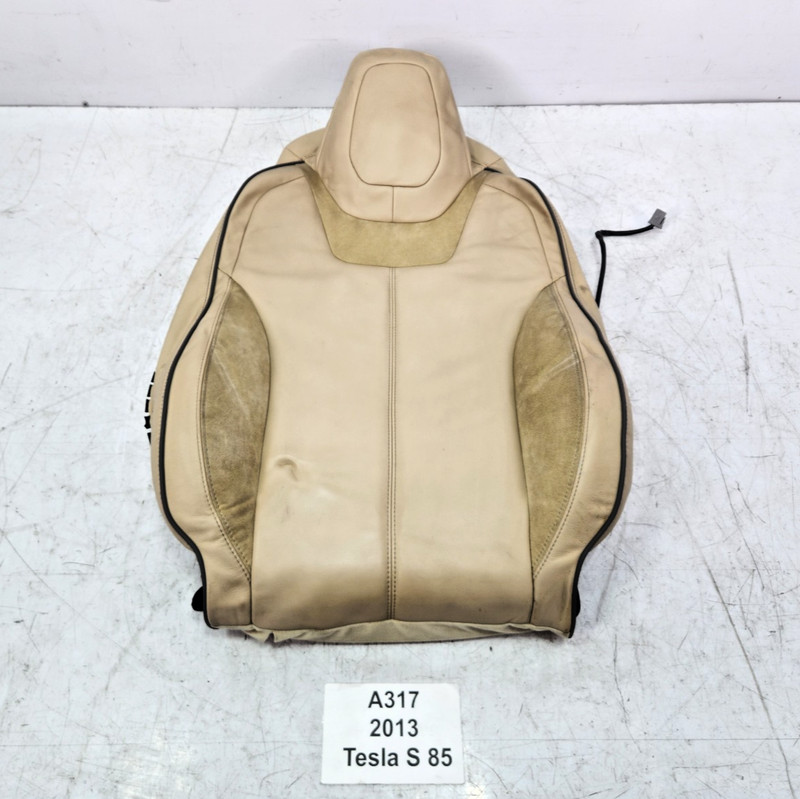 ✅ 12-16 OEM Tesla S Front Right Passenger Seat Upper Cushion Leather Beige *