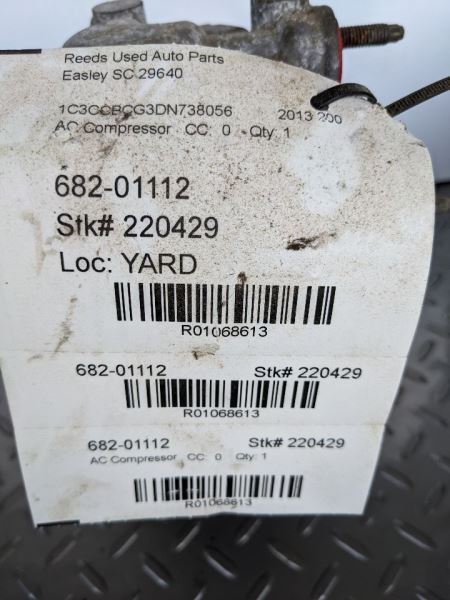 AC Compressor Without Rear AC Fits 11-19 JOURNEY 1068613
