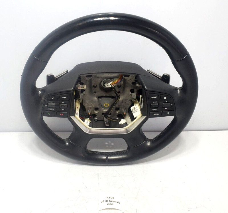 ✅ 17-20 OEM Hyundai Genesis G80 Steering Wheel Multifunction Black W/ Shifters