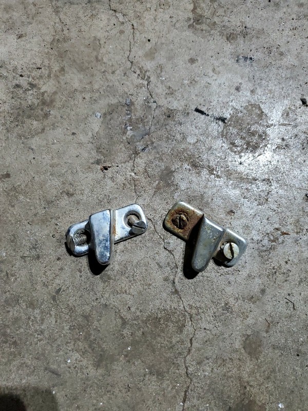 1947 Chevrolet Fleetmaster door striker catch bracket plate 4 door rear set