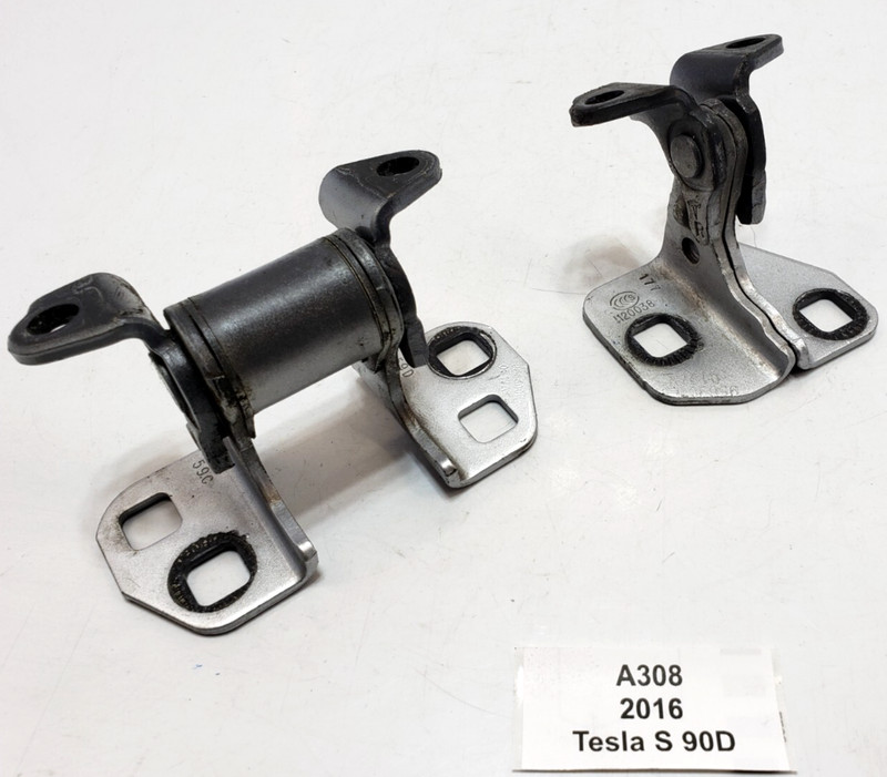 ✅ 12-20 OEM Tesla Model S Rear Right Passenger Door Hinge Upper Lower Silver SET