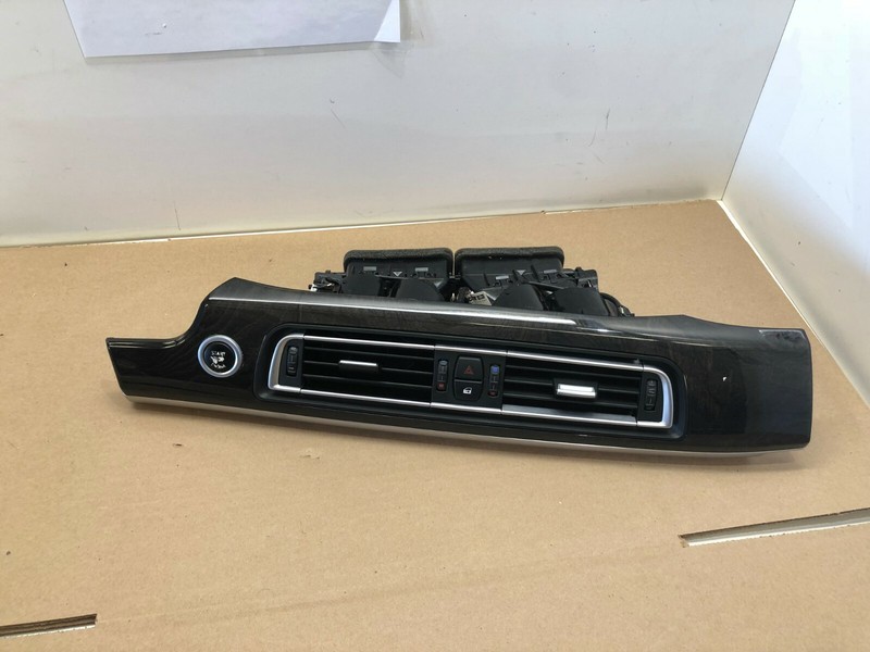 11 BMW 750I 750LI F01 Front Center Dashboard Wood Trim With Vent W/ Start Button