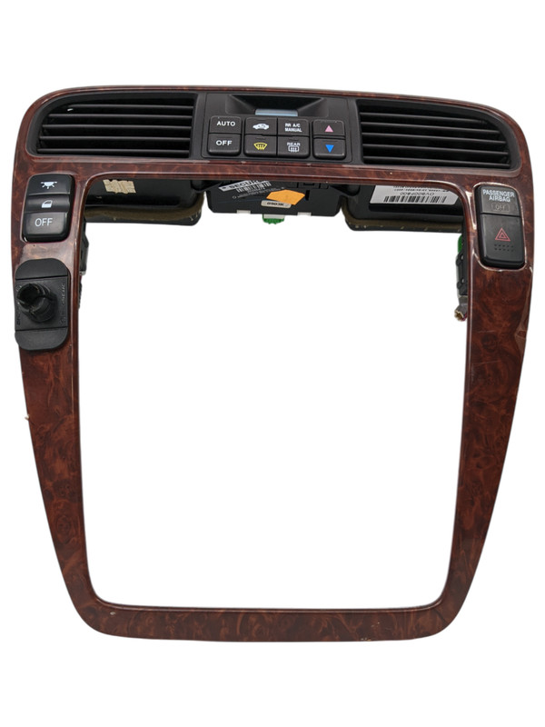 2001-2006 ACURA MDX RADIO BEZEL VENT TRIM GREY WOODGRAIN CLIMATE CONTROL OEM