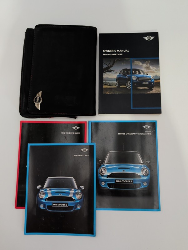 2012 Mini Countryman Owners Manual S, Cooper, Cooper S With Case Included
