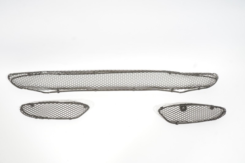 00-02 MERCEDES S500 S55 AMG W220 FRONT BUMPER COVER GRILLE GRILL SET OF 3 OEM