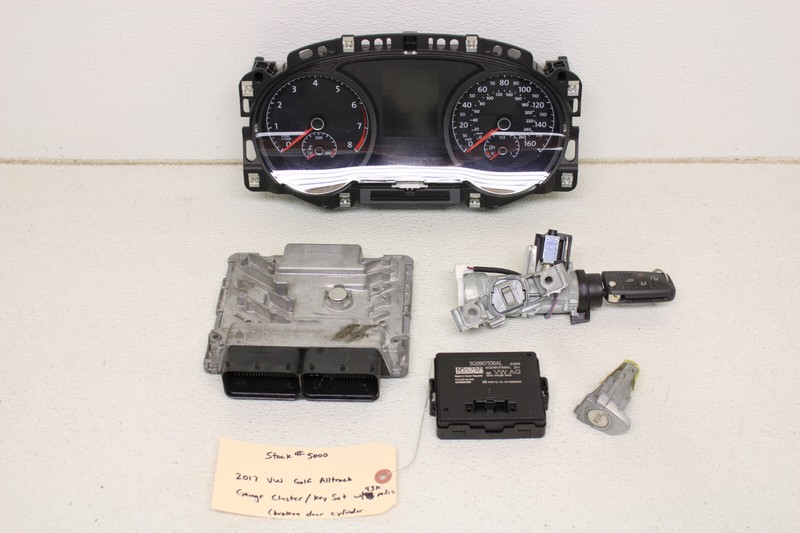 MK7 VW Golf Alltrack Gauge Cluster Key Set ECU Gateway Locks 93k Miles Oem 2017