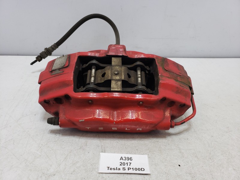 ✅ 16-20 OEM Tesla Model X S Rear Left Driver Side Brake Caliper Brembo Red