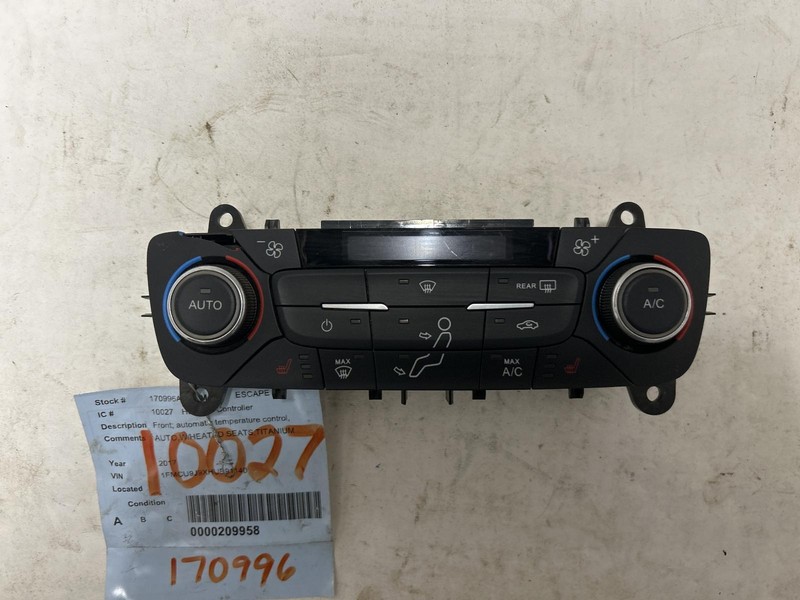 2017 FORD ESCAPE Heat AC Controller Front automatic control dual zone OEM 17