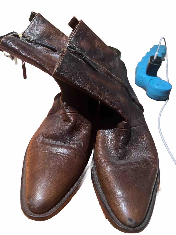 JUST CAVALLI Men's Western Boots 7.5/40.5 Brown Short Luscious Leather