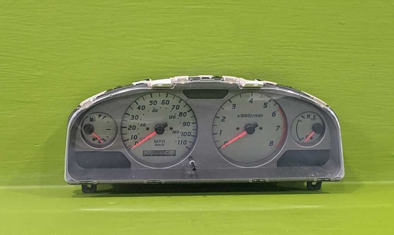 01 FRONTIER SE 6CYL AT SPEEDOMETER CLUSTER MPH BROKEN ODOMETER OEM 3852-1