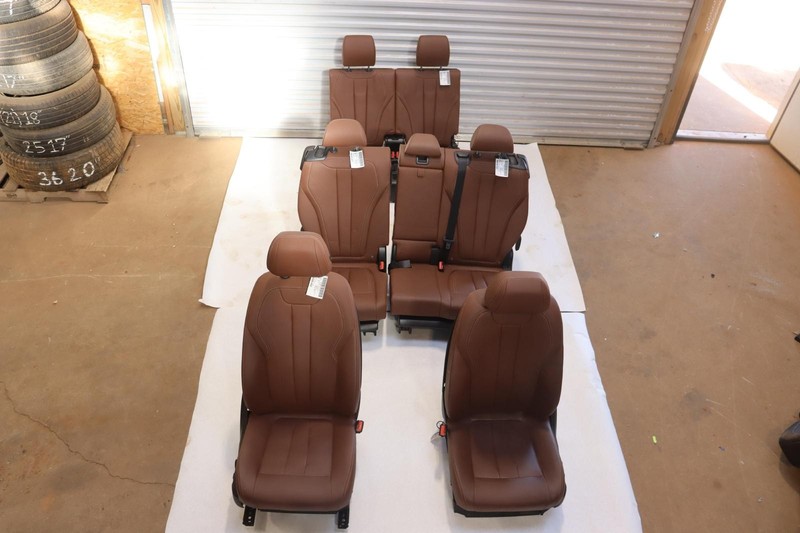 2014-2018 BMW X5 F15 FRONT & REAR SEAT LEATHER BROWN COMPLETE SET OEM