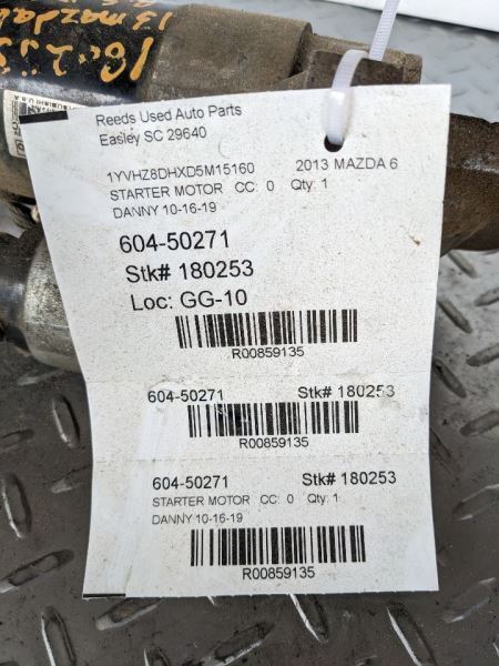 Starter Motor Fits 10-13 MAZDA 6 859135