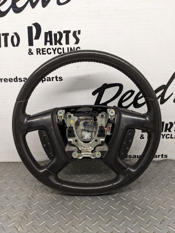 2007-2014 Chevrolet GMC Tahoe Yukon Silverado Steering Wheel Black Leath 1193186