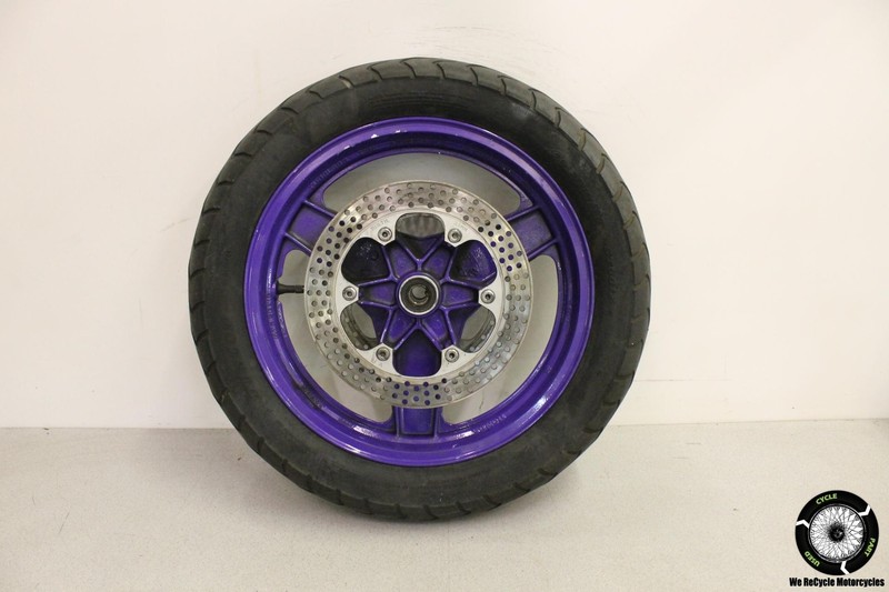 1987 Honda Interceptor 700 VFR700F2 FRONT WHEEL RIM W TIRE BRAKE DISCS VFR 87