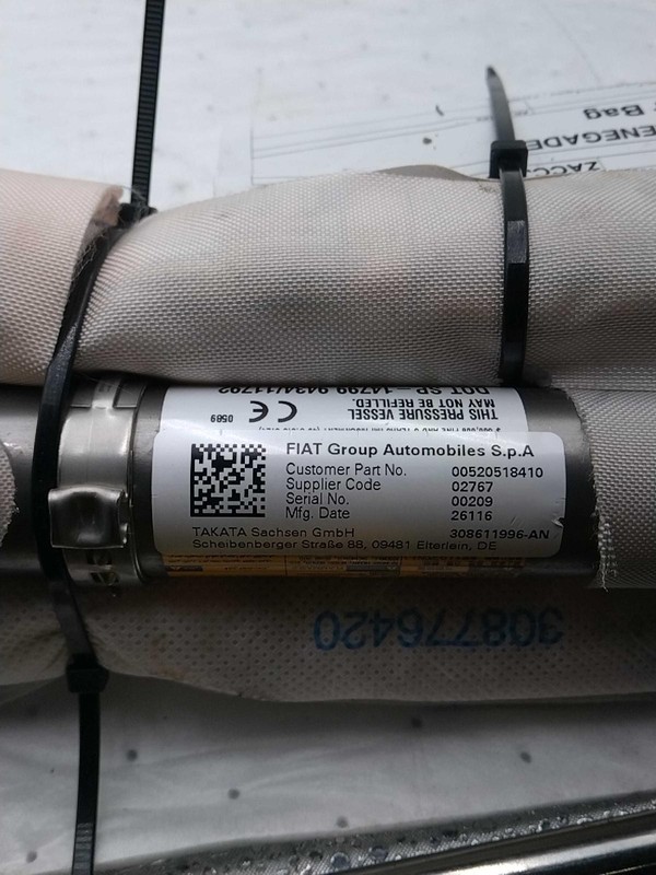 2017 Jeep Renegade Right Curtain Airbag Green 581326 83K Mileage OEM Part