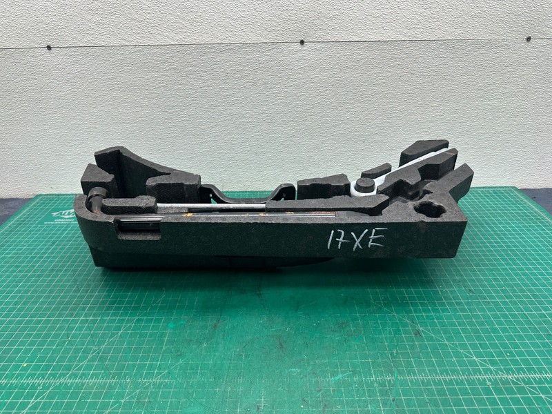 17-19 JAGUAR XE REAR TRUNK SPARE WHEEL TOOL KIT JACK HOLDER BOX OEM