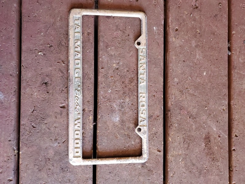 Talmadge Babe Wood Santa Rosa California Motors Metal License Plate Frame