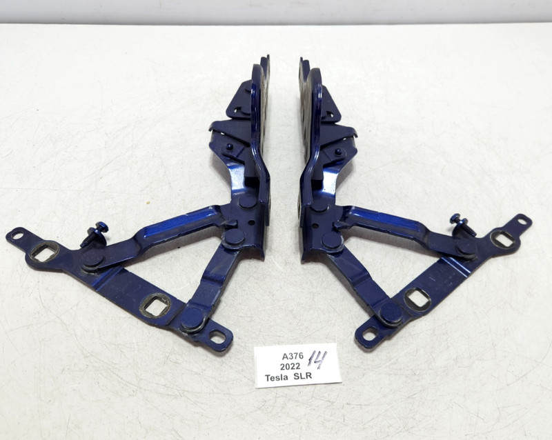 ✅ 12-25 OEM Tesla Model S Front Left Right Bonnet Hood Hinge Bracket Blue SET