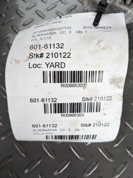 Alternator Fits 15-18 WRX 995303