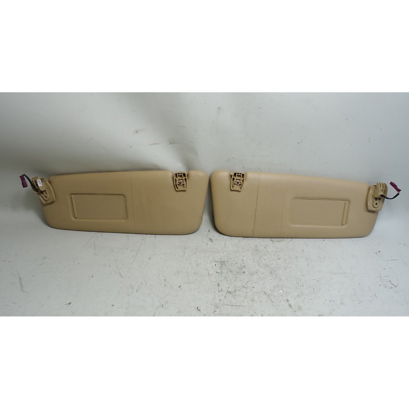2004-2010 BMW E60 E61 5-Series Factory Front Sun Visor Pair Beige Vinyl OEM