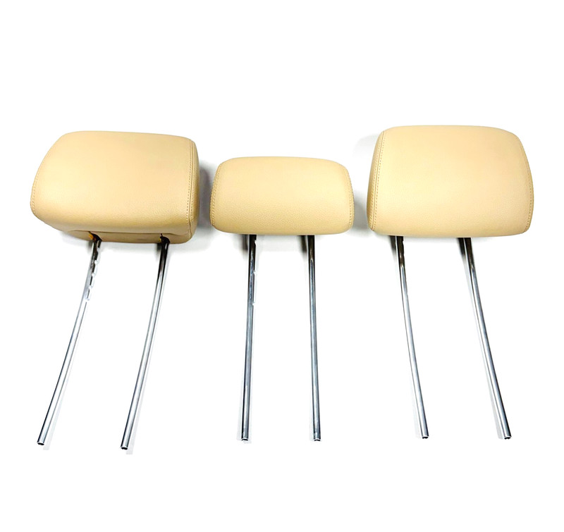 📌2010-2016 MERCEDES W212 E350 REAR RIGHT & CENTER & LEFT HEADREST BEIGE SET OEM
