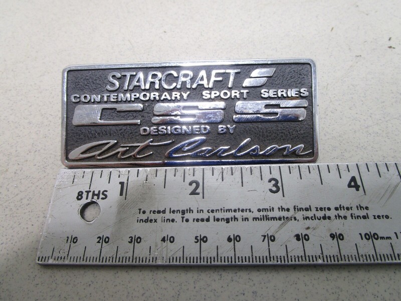 Starcraft CSS Boat "Contemporary Sport Series" Metal Plaque Emblem 3.5" x1.5"