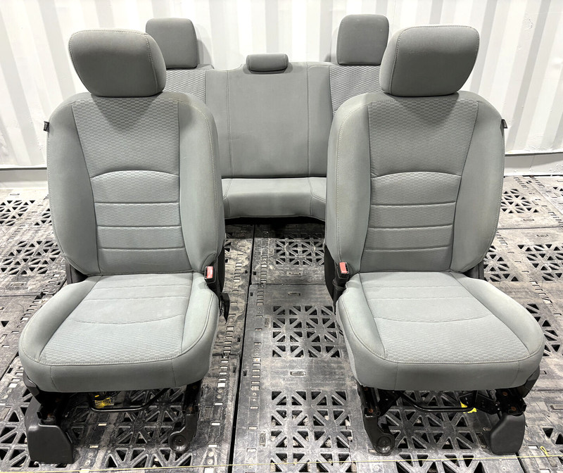 ✅10-24 RAM 1500 2500 3500 CREW CAB FRONT & REAR MANUAL CLOTH SEATS SET GRAY OEM