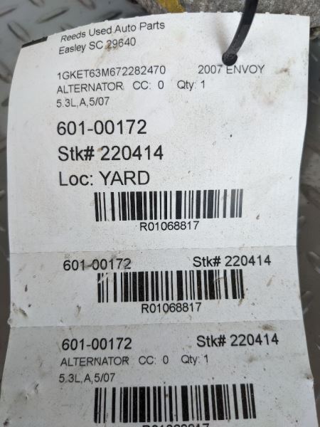 Alternator Fits 07-09 ENVOY 1068817