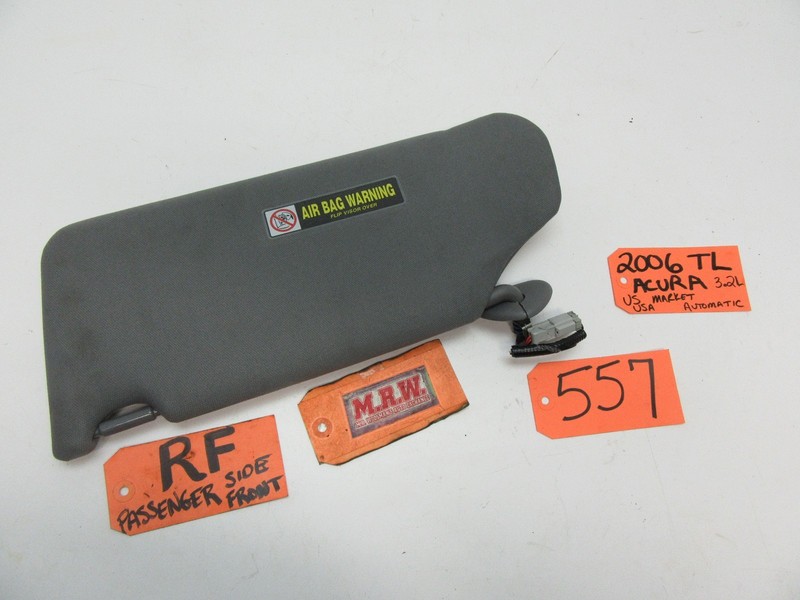 SUNVISOR SUN VISOR RIGHT SHADE MIRROR GREY R RH RF fits 04 05 06 07 08 ACURA TL