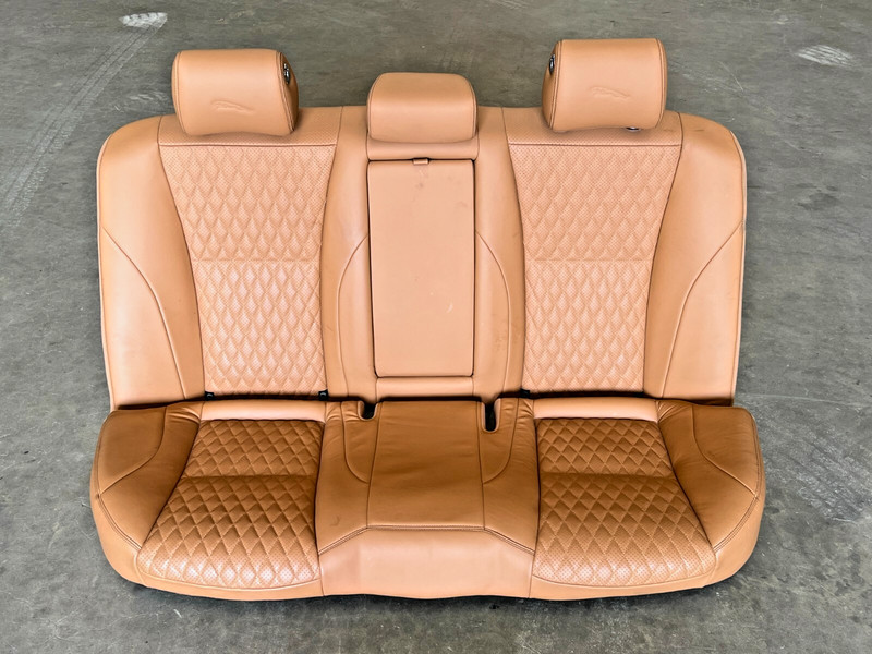 ⭐2010-2019 JAGUAR XJ REAR SEAT CUSHION BENCH DIAMOND STITCH BROWN OEM LOT2614