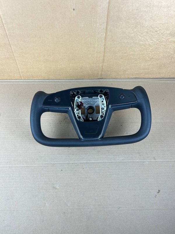 Original Tesla Model X S Plaid Yoke Style Steering Wheel OEM 1622612-00-F