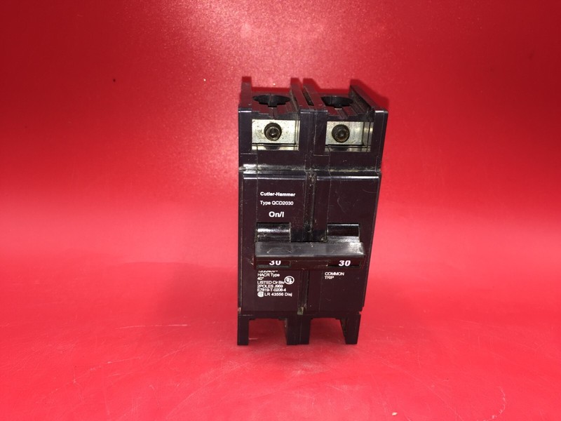 CUTLER HAMMER 2 POLE CIRCUIT BREAKER QCD2030 WD-9237