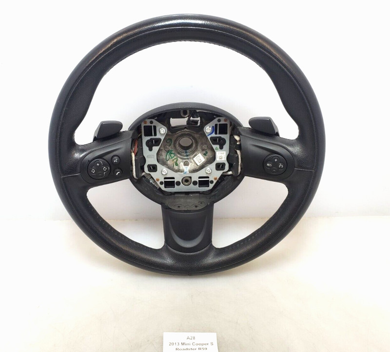 ✅ 11-16 OEM Mini Cooper R59 R60 Sport Steering Wheel Black Leather W/ Shifters