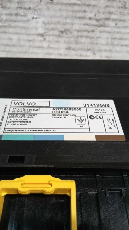 2016 VOLVO S60 Door Control Module OEM Black 31343873 96K Miles Warranty