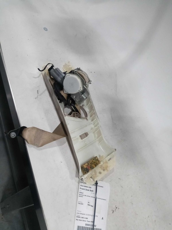 2015 BMW 328I Used OEM Seat Belt Blue Tan 64000 Miles 72117272475
