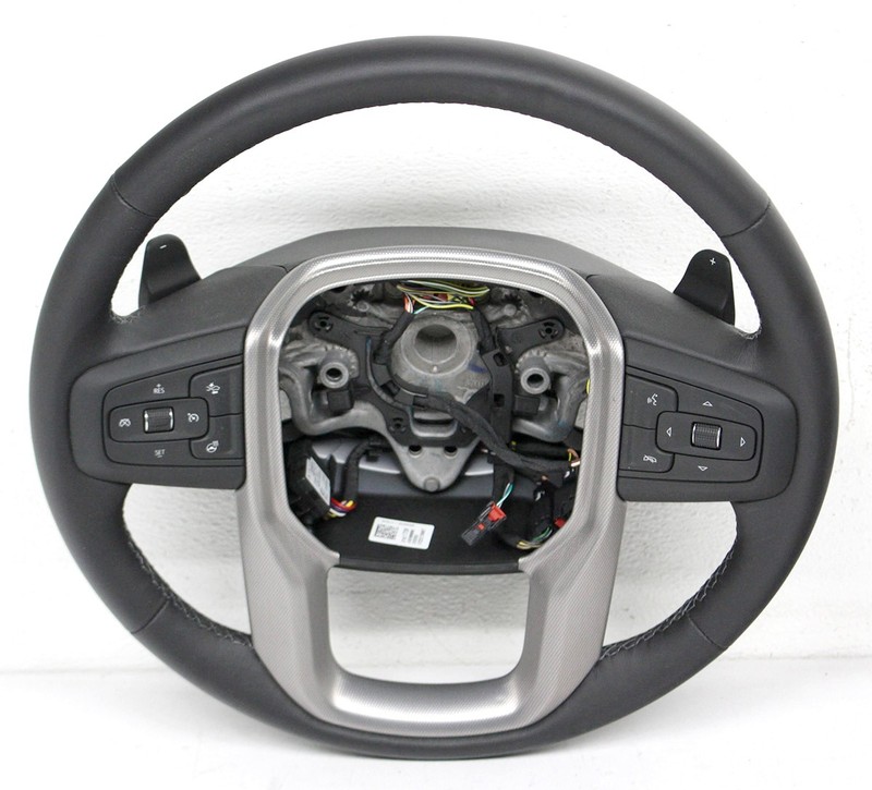 OEM Steering Wheel For GMC Sierra 1500 Black Leather 87821720