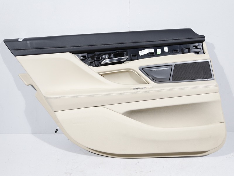 OEM 2016-2022 BMW 750I G12 REAR LEFT INNER DOOR TRIM PANEL CANBERRA BEIGE NAPPA