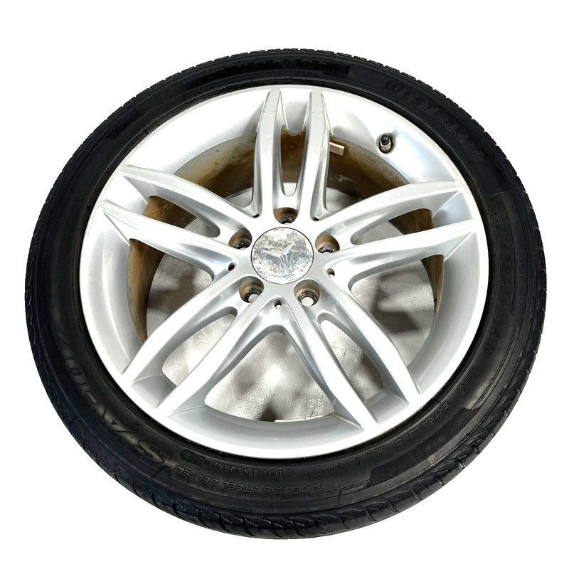 12-14 MERCEDES C250 C300 C350 FRONT SILVER ALLOY WHEEL RIM 17X7.5 10 SPOKE OEM