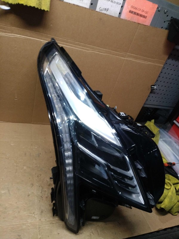 2017 Cadillac CT6 Right Headlight Assembly Black OEM Used, Small Damage