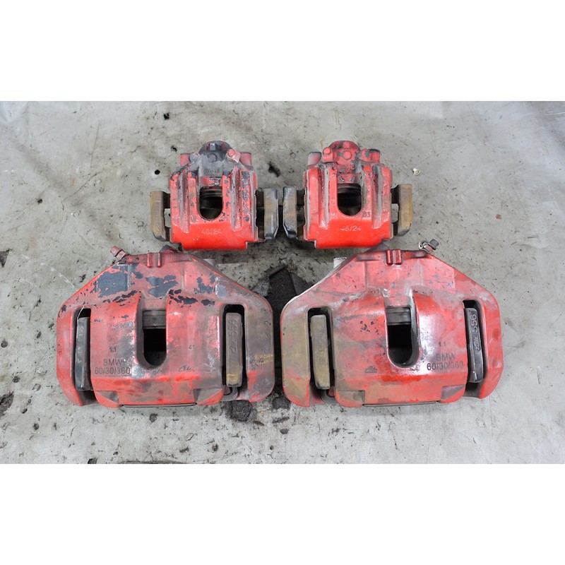 2008-2013 BMW E90 M3 E92 Painted Factory Brake Caliper Set Front Rear Red OEM