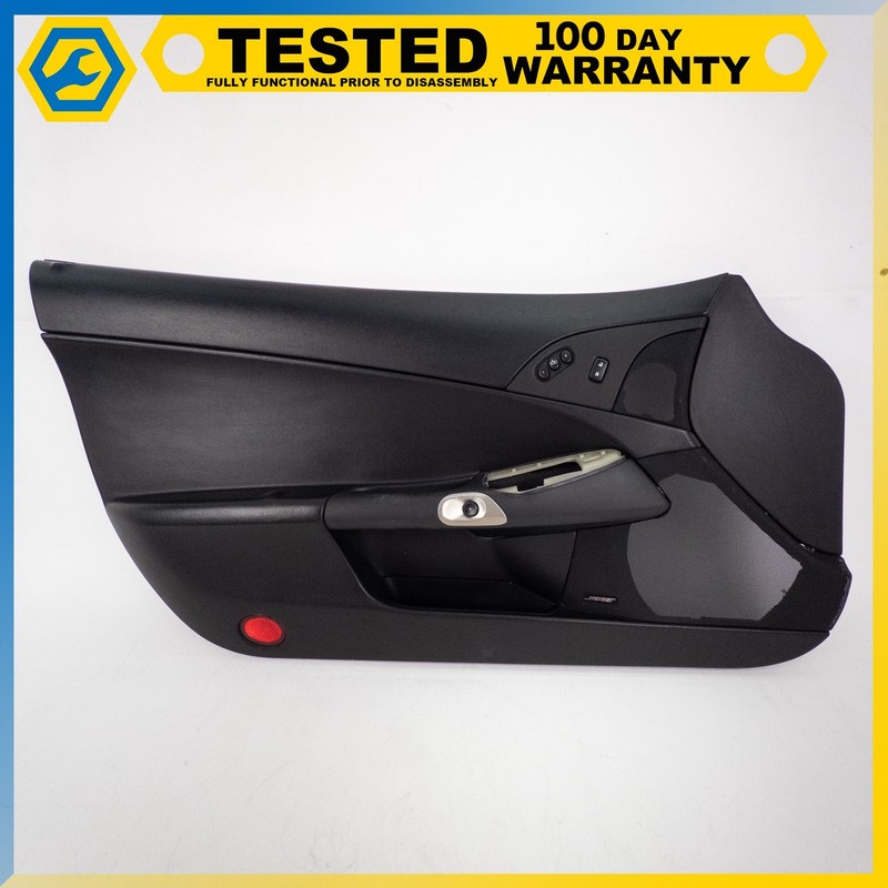 05-11 CHEVROLET CORVETTE C6 FRONT LEFT DRIVER SIDE INTERIOR DOOR PANEL BLACK OEM