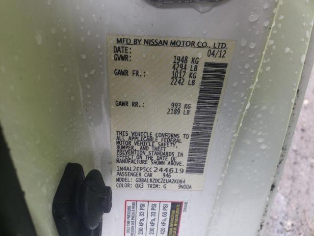 2012 Nissan Altima Left Door Mirror Assembly White OEM Used 549766 205K Miles