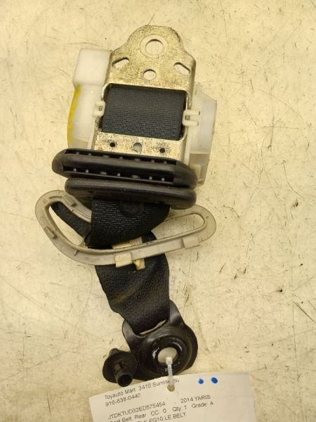2014 TOYOTA YARIS LE 1.5L DRIVER SIDE REAR SEAT BELT ASSEMBLY