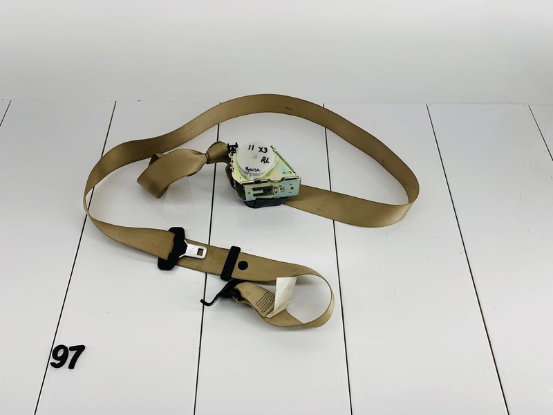 11-17 BMW X3 F25 REAR LEFT DRIVER SIDE SECOND ROW SEAT BELT TENSIONER BEIGE OEM