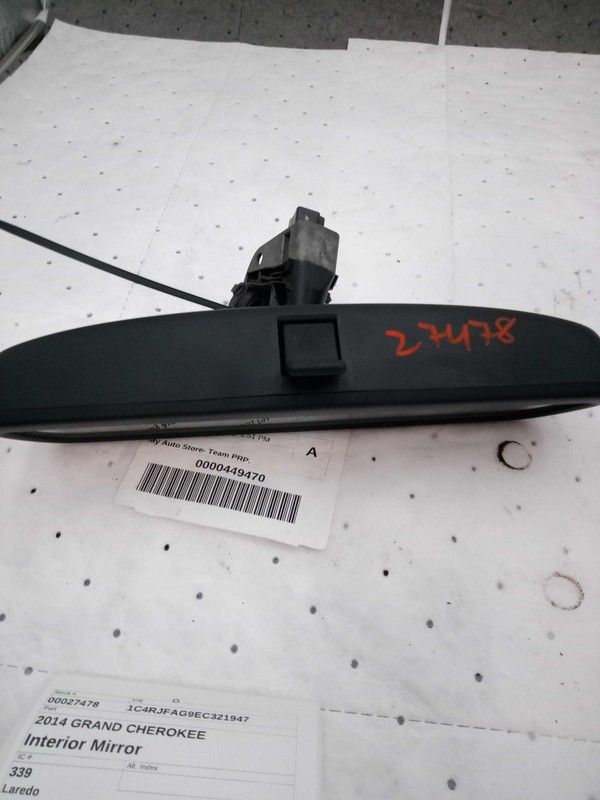 2014 Jeep Grand Cherokee Black Interior Rear View Mirror OEM 68231567AA