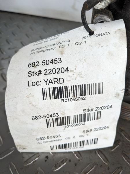 AC Compressor Turbo VIN B 8th Digit Thru 11/15/11 Fits 11-12 SONATA 1055052
