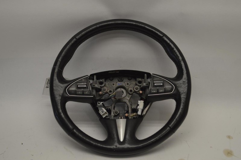 2014-2015 INFINITI Q50 STEERING WHEEL LEATHER BLACK W/ CONTROL SWITCH OEM